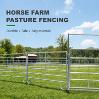 Panneaux de clôture portables pour chevaux, assemblage facile, avec portillon verrouillable, en métal robuste, pour la sécurité équestre, des ranchs et du bétail