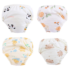 Calças reutilizáveis do treinamento do toalete do underwear respirável econômico do algodão natural personalizado para meninas dos meninos das crianças do bebê - Product Image 2