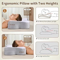 Oreiller de cou en mousse à mémoire de forme personnalisé, housse amovible et lavable, soutien ergonomique du cou pour le camping et le lit
