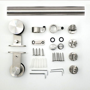 Accessoires de quincaillerie pour <span class=keywords><strong>porte</strong></span> <span class=keywords><strong>coulissante</strong></span> de <span class=keywords><strong>grange</strong></span> en métal à montage au plafond, système coulissant en fer forgé pour portes - Product Image 6