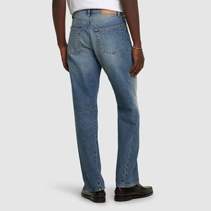 Hot Sale Men's Summer Casual <b>Denim</b> Jeans Regular Fit Mid Waist Washed Stretch Trousers for Spring Autumn - Product Image 3