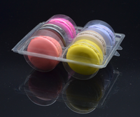Emballage de boîte Macaron personnalisé, sac Transparent jetable en PVC, sachets alimentaires en PET, plastique Transparent OEM, vente en gros, 6 paquets