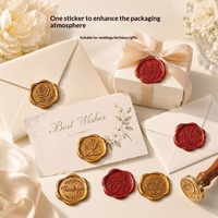 Autocollant de sceau de cire personnalisé avec logo, auto-adhésif, gaufré 3D, doré, pour enveloppes, invitations de mariage et cadeaux