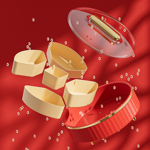 Organizador Giratorio de Plástico con 5 Compartimentos para Alimentos, Dulces, <span class=keywords><strong>Frutos</strong></span> Secos, Ensaladas, Aperitivos, Caja de Almacenamiento - Product Image 2