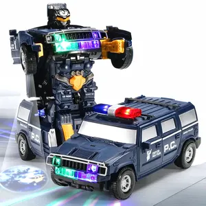 Remote Control Mainan Mobil Polisi Cacat Akustik Optik Universal Robot Kendaraan Anak-anak Musik Cahaya Proyeksi Mobil Mainan