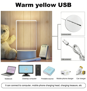 Tableau d'affichage réinscriptible avec 7 couleurs, marqueurs effaçables, bloc-notes <span class=keywords><strong>pour</strong></span> bureau, chambre d'enfant, décoration de chambre à coucher, lampe LED, veilleuse - Product Image 5
