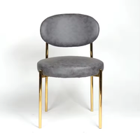 Chaises de cuisine modernes à cadre en métal de siège non couvert élégant Simple nordique chaises de salle à manger en velours de jambes de couleur dorée personnalisées