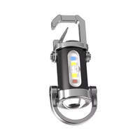Shingel Dual Light Mini Keychain Lampe de poche Rouge Bleu Voyant d'avertissement 7 modes d'éclairage USB Rechargeable ABS Lampe IP65 Type-C USB LED