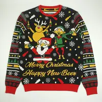 BSCI Fabrik Custom Pullover LOGO OEM Jacquard gestrickt Herren Weihnachten hässliche Pullover angepasst