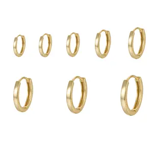 Hypoallergenic Jewelry Earrings OEM Tarnish Free 925 Sterling Silver 18k Gold Plated Thick Stud Earrings Hoop Earrings For Women