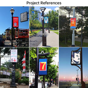 Banners de publicidad al aire libre de alto brillo inteligente de doble cara, pantalla <span class=keywords><strong>led</strong></span> de publicidad de poste de calle - Product Image 5