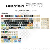 Personality Roco Kingdom Keycaps M-OA Profile 137 Keys PBT Dye Subbed Keycap for 61/68/104/108 Mechanical Keyboard