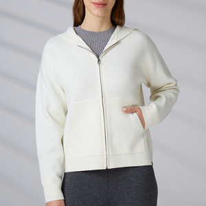 OEM ODM Custom Women <b>Cardigan</b> <b>Sweater</b> Custom Logo Acrylic Zip up Knitwear Knit <b>Sweater</b> Hoodie - Product Image 5