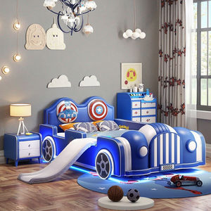 Barandilla de Cama Individual de Madera Maciza con Diseño de Auto de Dibujos Animados, Cómoda y Moderna, <span class=keywords><strong>para</strong></span> Dormitorio de <span class=keywords><strong>Estudiantes</strong></span>, Hotel, Habitación de Niños, Sala de Estar - Product Image 4