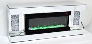 暖炉付きのモダンなホームミラーメディアコンソールミラーTVスタンド - Product Image 3