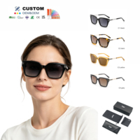 Nouvelles Lunettes de Soleil Carrées Haut de Gamme 2026 en Acétate à Monture Large, Branches Métalliques Rayées, Protection UV400 Optimale pour la Conduite