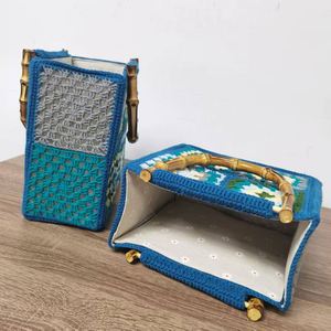 Designer Handmade Retro Bohemian Crochet Tote Bag Two Handles Luxury Geometric Flower Decoration Polyester Lining Granny <b>Square</b> - Product Image 2