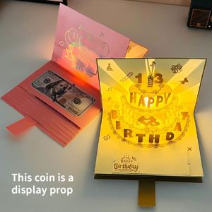 Pull-Out Original Music <b>Light</b> 3D Birthday & Christmas Greeting Card With Red Envelope-High-End Creative Gift - Product Image 4
