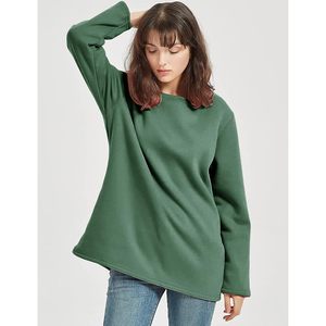 FOXA Sweat-shirt à col rond en polaire doublé sherpa pour femme, pull chaud, tunique décontractée - Product Image 4