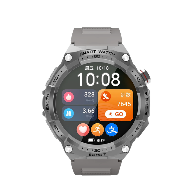 2026 Popular GPS Smart Watch HiFi Voice Calling 3ATM 1.43" AMOLED Silicone 4-Day Battery Heart Rate Blood Pressure Blood Oxygen