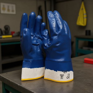 ถุงมือเคลือบไนไตรล์ ขนาด 8 ป้องกันการบาด ถุงมือทำงานเพื่อความปลอดภัย - Product Image 3