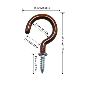Tornillos autorroscantes de acero recubierto de vinilo ENCI JSBG13-18 y ganchos de ojo para montaje en techo, para cestas de flores y soportes de tazas, al por mayor - Product Image 5