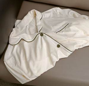 Quality Polyester Modal Pajamas Elegant Long Sleeves Hot Sale Breathable Quick Dry Nightgowns <b>Women</b> Spring Milk Silk Knitted - Product Image 6