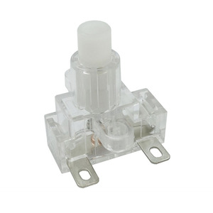 คุณภาพสูง 2 PIN PUSH ปุ่มสวิทช์ล็อคตัวเองได้สีโปร่งใส 19/24 มม.สำหรับซ็อกเก็ตขยาย 10A/16A 250V - Product Image 1