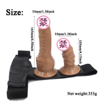 Double Godemichet Strapon Harnais Élastique pour Couples Lesbiens Produit Sexuel