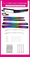 Kit d'éclairage d'ambiance intérieur LED 64 couleurs pour BMW Série 5 F18 2011-2017, style LHD, amélioration de l'ambiance lumineuse, décorations variées, qualité supérieure
