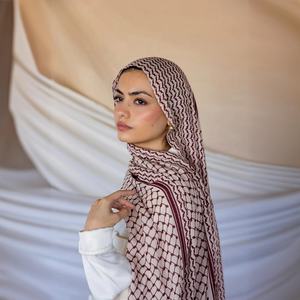 2024 Neueste Keffiyeh Schal gedruckt Modal Hijab Woven Modal Pale stine HIjab für muslimische Frauen - Product Image 3