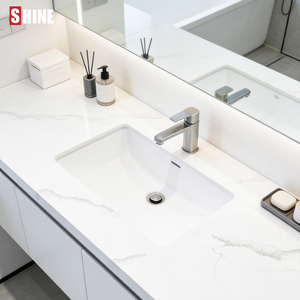 Lastra Grande in <span class=keywords><strong>Quarzo</strong></span> Artificiale Calacatta Bianco Stile Moderno per Top Cucina e Bagno, Design Ispirato alla Via della Seta, Disponibile Modello 3D per Hotel - Product Image 3