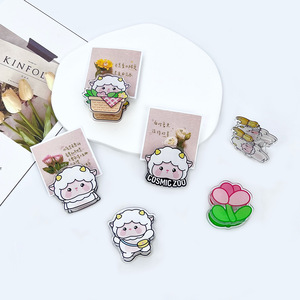 Spot wholesale cute bleat sheep double-sided clip acrylic seal clip note pp clip student <b>storage</b> folder - Product Image 2