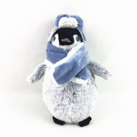 Peluche pingouin avec capuche et écharpe, peluche moelleuse, cadeau pour enfants