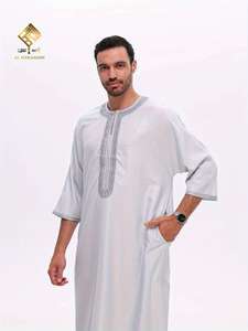 End <b>Men's</b> Arabic <b>Thobe</b>, Soft Anti-Pilling Material, Stylish Three-Quarter Sleeve Design, <b>Men's</b> Prayer Robe with a good cloth - Product Image 2