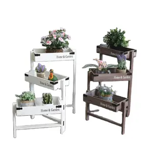 Ladder wooden screen storage decoration flower stand cafe window balcony furnishings