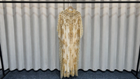 Robe de luxe élégante de style nouveau avec broderies lourdes, perles, paillettes, maille, longue robe pour l'exportation européenne et américaine