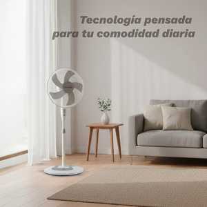 Ventilateur sur pied Grunkel 50W 3 vitesses base ronde blanche - Product Image 4