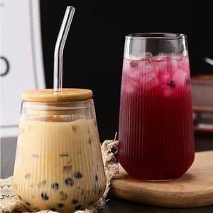 Stile giapponese creativo tazza <span class=keywords><strong>di</strong></span> <span class=keywords><strong>vetro</strong></span> strisce verticali <span class=keywords><strong>gocce</strong></span> d'acqua senza manico Latte succo <span class=keywords><strong>di</strong></span> caffè per la festa Design classico impugnatura - Product Image 1