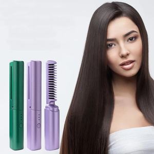 Peigne Chauffant Sans Fil Portable Mini USB Rechargeable pour Cheveux – Lisseur à Chauffage Rapide pour Coiffure – Vente en Gros - Product Image 1