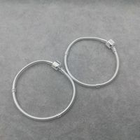 Bracelet tendance en argent sterling 925 avec chaîne serpent, fermoir à perles personnalisable, bracelet jonc pour femme, prêt pour les breloques