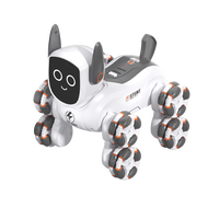 Juguete Perro Robot Inteligente Acrobático RC de 8 Ruedas con Ojos y Orejas LED y Sensor de Gestos para Niños, Incluye Control Remoto