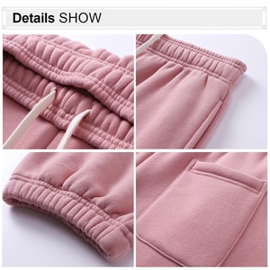 กางเกงวอร์มผ้าฝ้ายหนา400กรัมสำหรับผู้ชายผ้าฟลีซโอเวอร์ไซส์ออกแบบได้ตามน้ำหนัก - Product Image 4