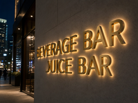 Enseigne lumineuse LED personnalisée en métal 3D rétroéclairée pour façade de bâtiment commercial extérieur, bar, devanture de magasin