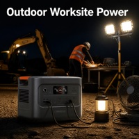 Station d'alimentation pour éclairage extérieur 3072Wh 3600W, générateur solaire portable LiFePO4, batterie de secours UPS pour le camping, les situations d'urgence et l'utilisation domestique