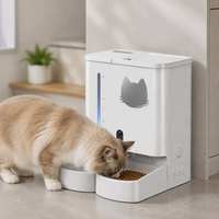 Distributeur automatique intelligent pour animaux de compagnie avec distributeur d'eau, contrôle à distance par application WiFi, caméra HD, enregistrement vocal pour chats et chiens, alimentation programmée