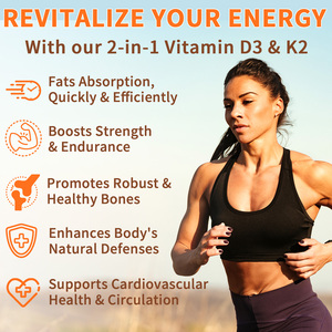 Hatmanlabs 10000 IU ad alta purezza vitamina D3 K2 Softgels integratori <span class=keywords><strong>Halal</strong></span> vitamina D3 K2 capsule morbide per il supporto cognitivo dell'umore - Product Image 3