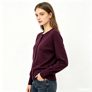 Women 100% Pure Wool Knitted <b>Cardigan</b> <b>Sweater</b> Casual Button Up Long Sleeve for Daily & Office - Product Image 6