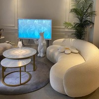 Nuevo Sofá Curvo Semicircular, Juego de Muebles de Sala de Estar Modernos y Lujosos de Terciopelo, Sofá en Forma de Luna