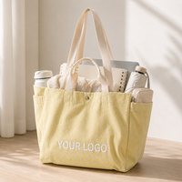 Bolsa de Lona con Múltiples Bolsillos, Logotipo Personalizado, Doble Asa, Botón a Presión, Reutilizable, Ecológica, Venta al Por Mayor, Bolsa de Mano y Hombro